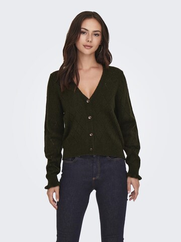 JDY Knit Cardigan in Green: front