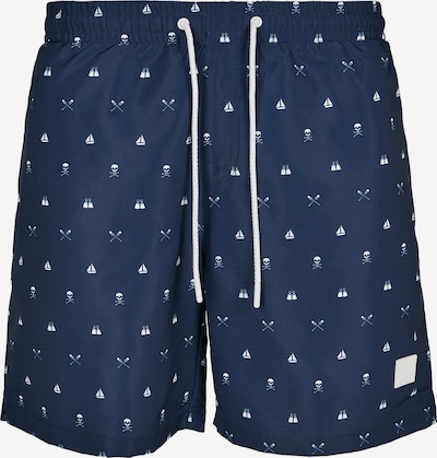 Urban Classics Badeshorts i marineblå / hvit, Produktvisning