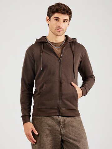 Giacca di felpa 'JJEBradley' di JACK & JONES in marrone: frontale
