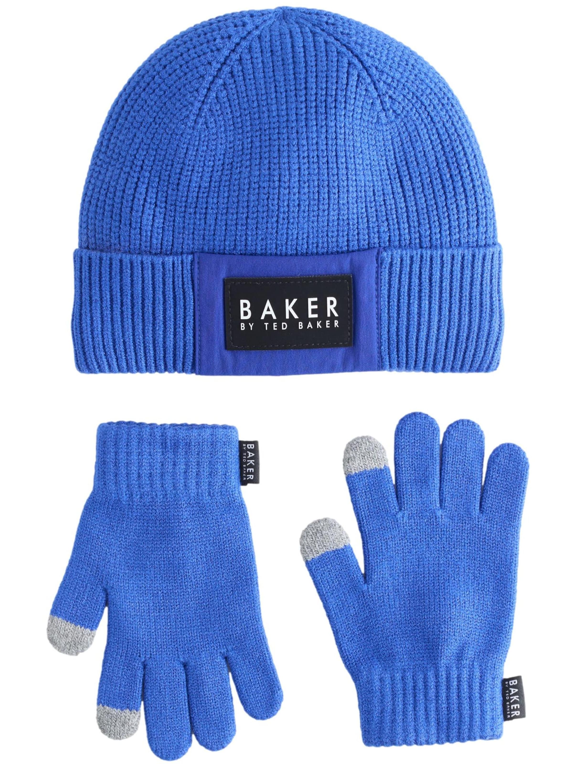 Baker by Ted Baker Mütze und Handschuhe in Blau: Vorderseite