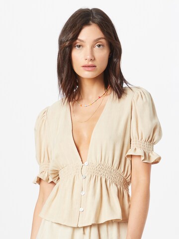 Nasty Gal Bluse in Beige: predná strana