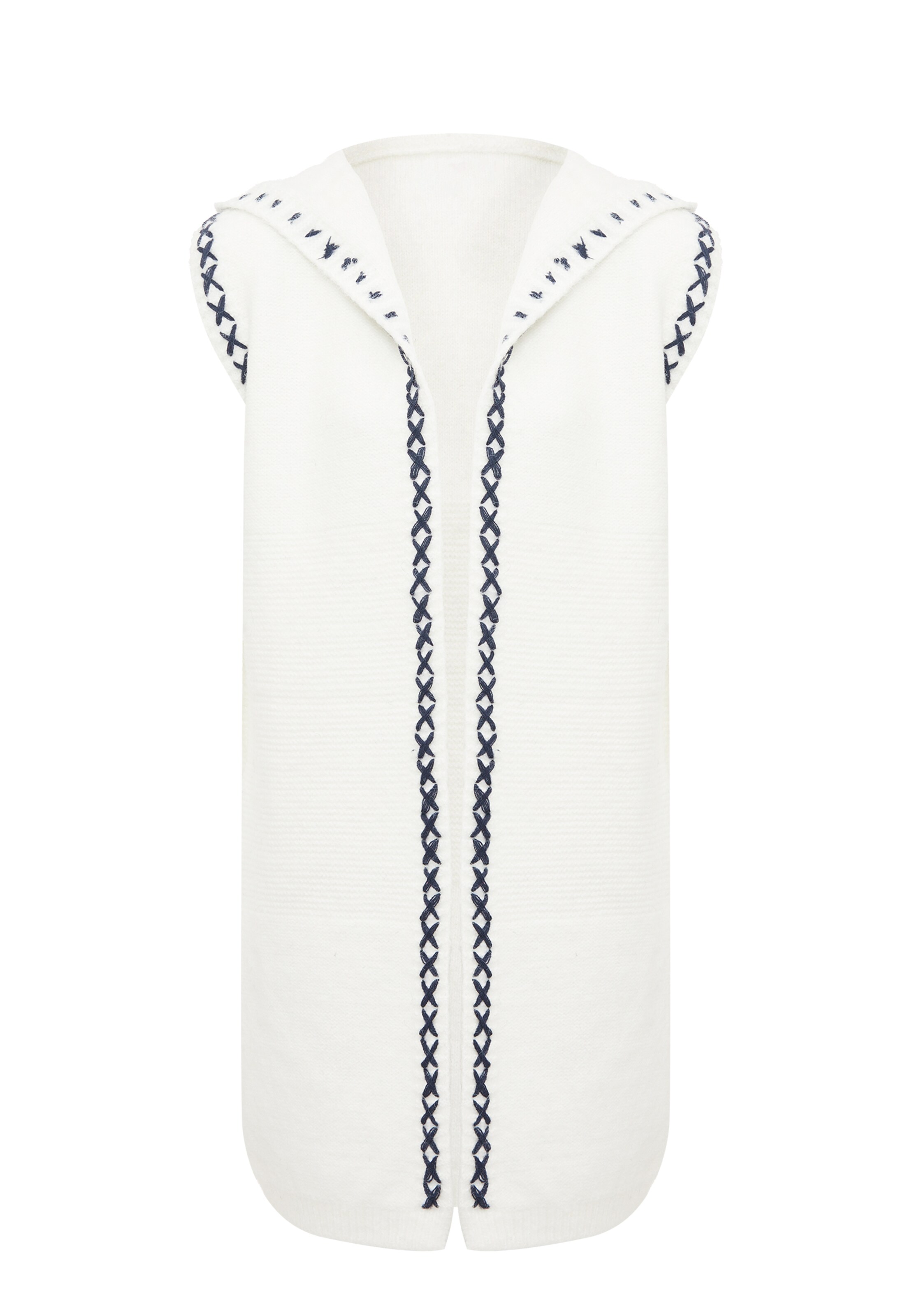 ebeeza Strickweste in Weiß: Vorderseite