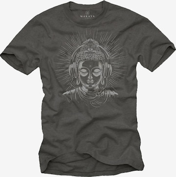 MAKAYA Shirt 'Buddha' in Grey: front