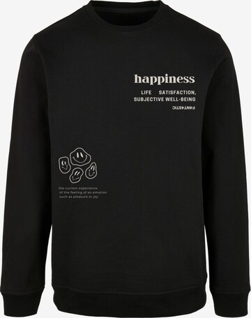Sweat-shirt 'happiness' F4NT4STIC en noir : devant