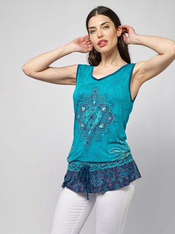 Top di KOROSHI in blu: frontale