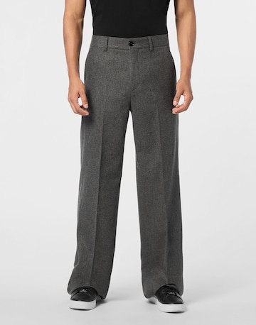 Philipp Plein - Pierna ancha Pantalón de pinzas en gris: frente