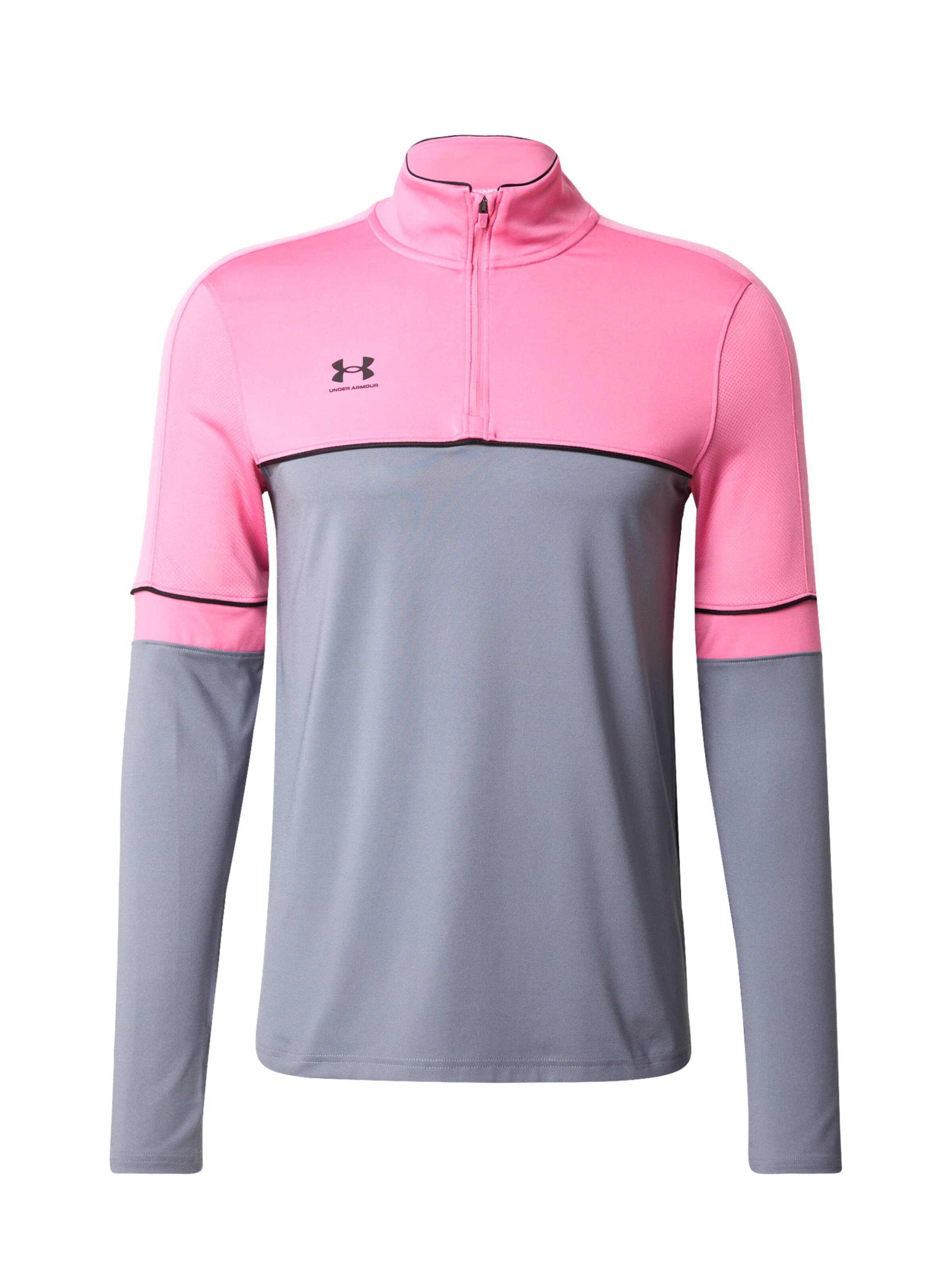 UNDER ARMOUR Sportshirt 'Challenger' in S in silbergrau / rosa / schwarz, Produktansicht