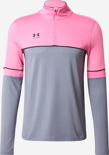 S dydžio Sportiniai marškinėliai 'Challenger' iš UNDER ARMOUR, spalva – sidabro pilka / rožių spalva / juoda, Prekių apžvalga