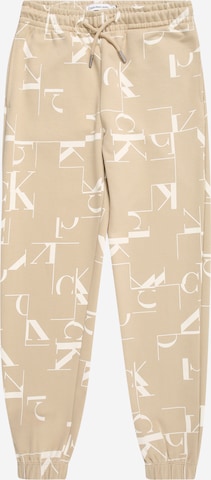 Calvin Klein Jeans Tapered Housut 'CITY' värissä beige: edessä