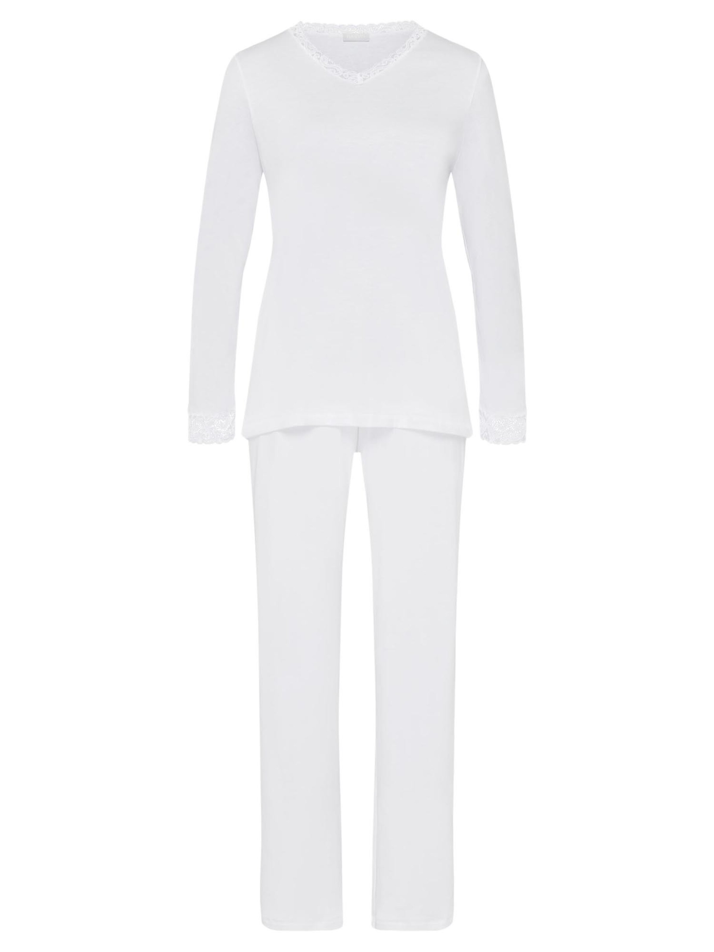 Hanro Pyjama 'Moments'‌‌‌‌‌‌ in Weiß: Vorderseite