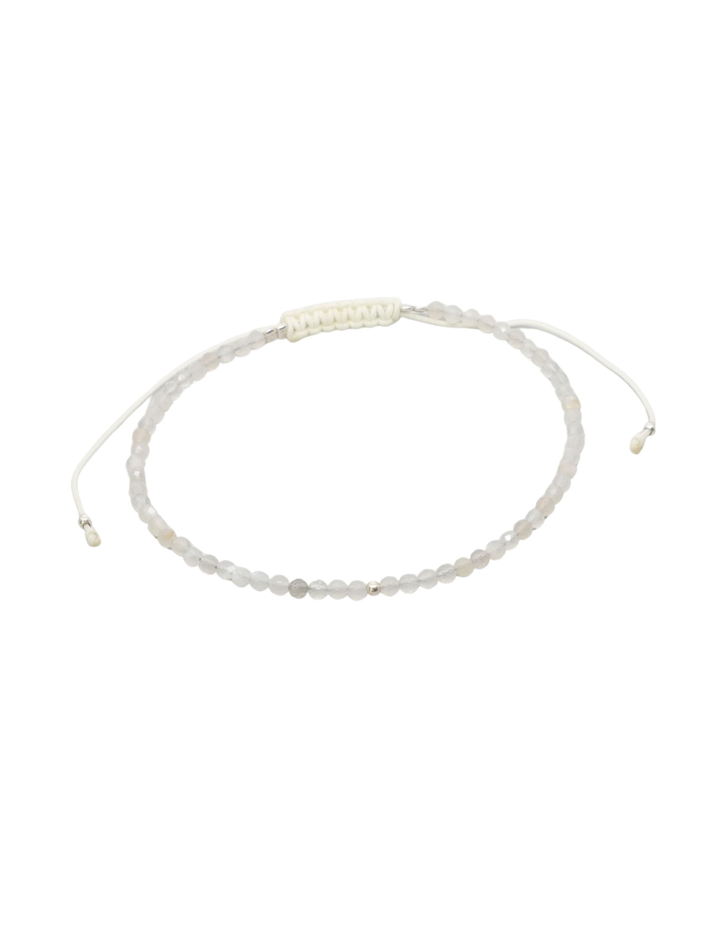 fejn Armschmuck Geburtsstein, Monat April, nachhaltiger Echtschmuck in Weiß: Vorderseite