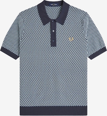 Fred Perry Koszulka 'Polo fred perry marino chequerboard knitted shirt' w kolorze niebieski: przód