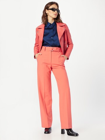 HUGO Regular Trousers with creases 'Huglia' in Red