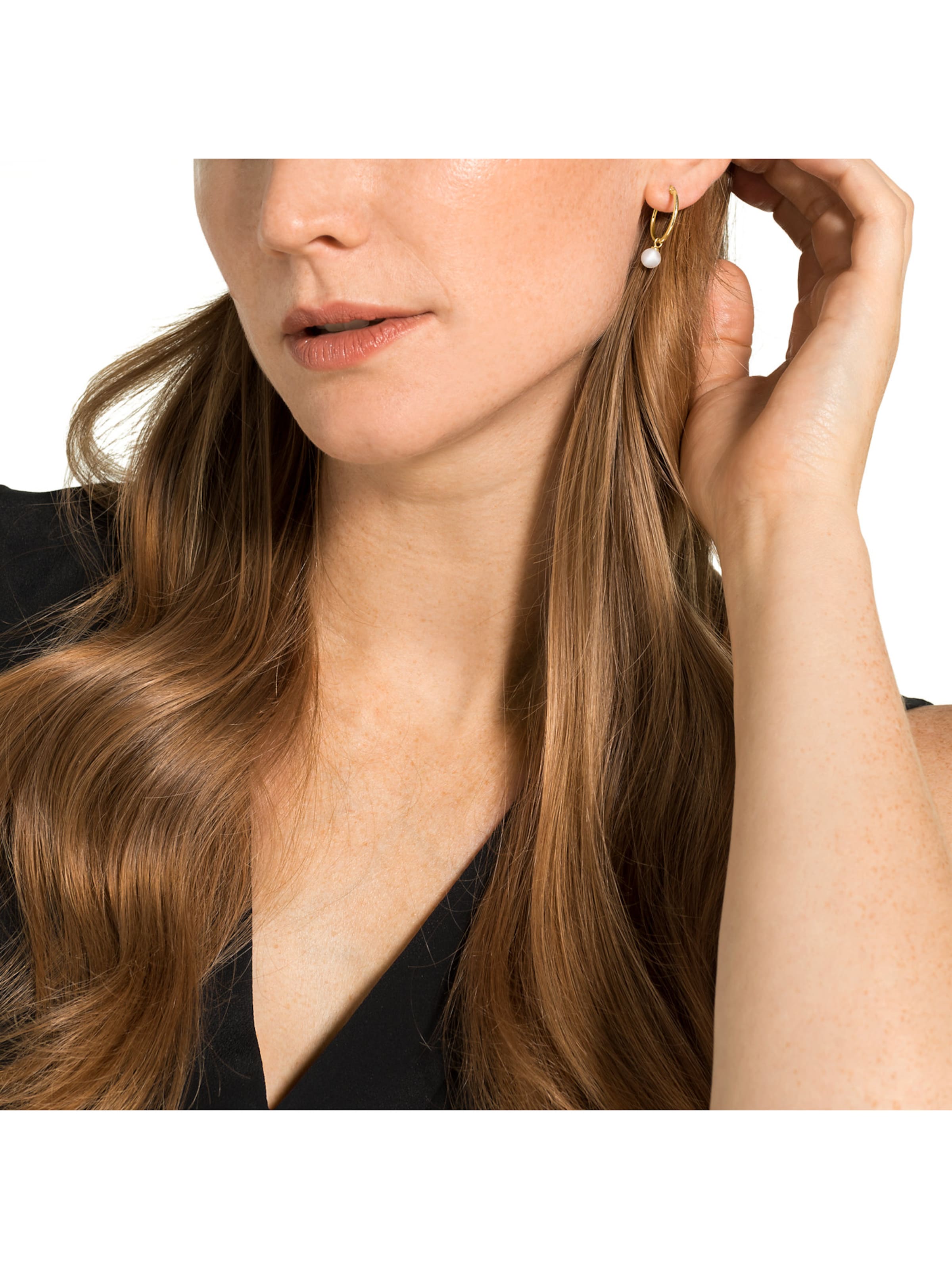 CHRIST CHRIST Pearls Damen-Creolen 375er Gelbgold ' ' in Gelb: Vorderseite