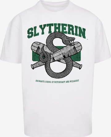 F4NT4STIC Shirt 'Harry Potter Slytherin' in White: front