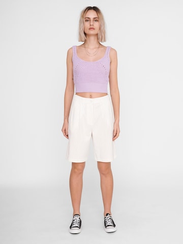 Noisy may Regular Pleat-Front Pants 'Suita' in White