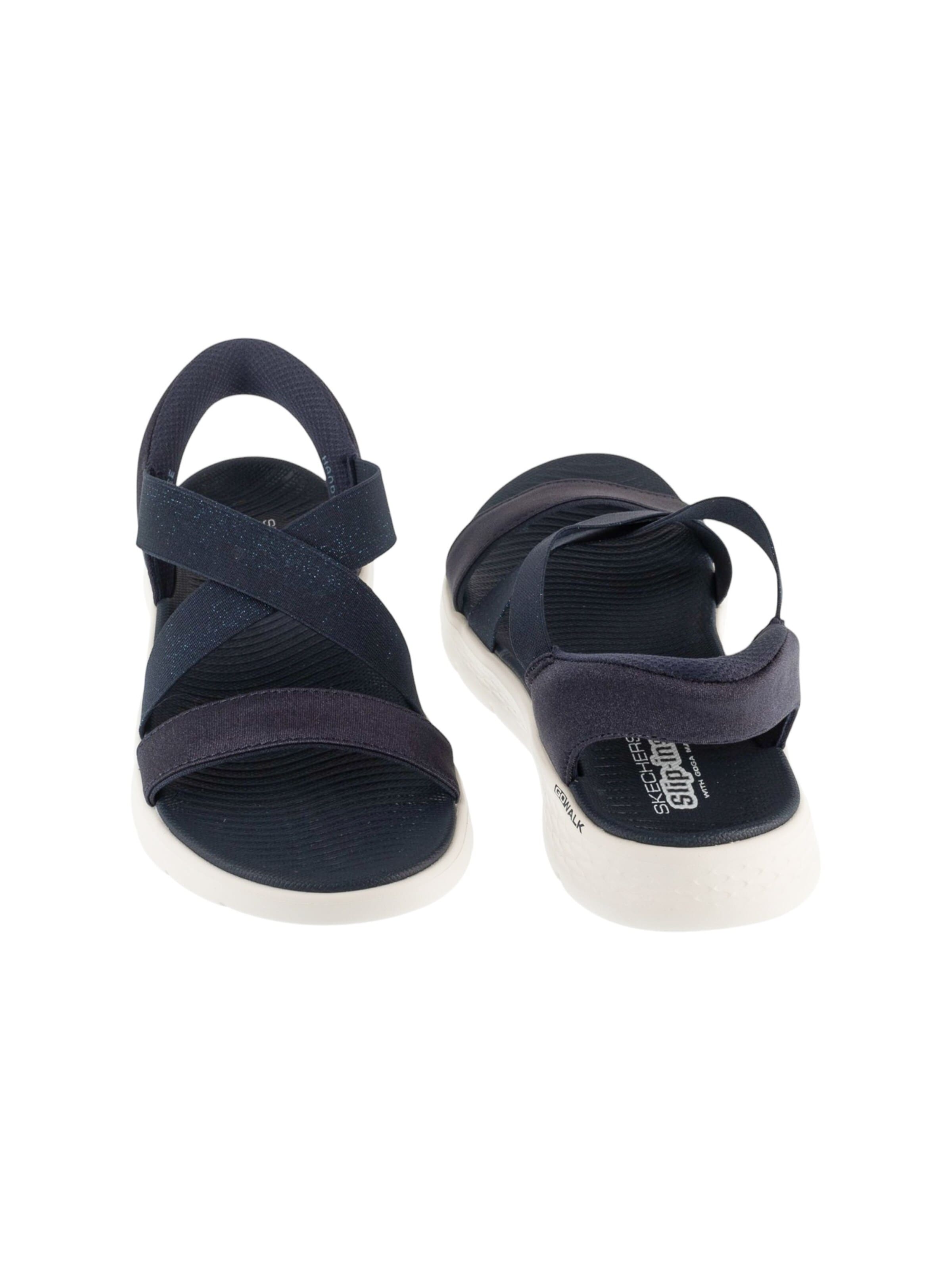 SKECHERS Sandaal 'Skechers Slip-Ins: Go Walk Flex Sandal - Glimmer Up' in Blauw