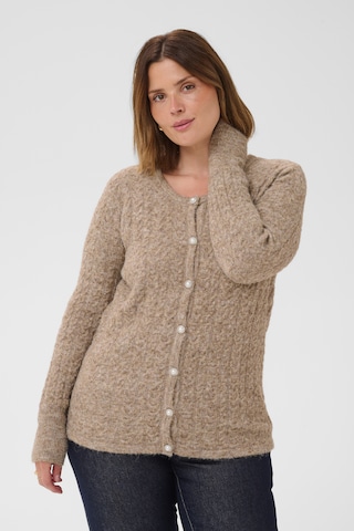 KAFFE CURVE Strickjacke 'KCMalina' in Beige: Vorderseite