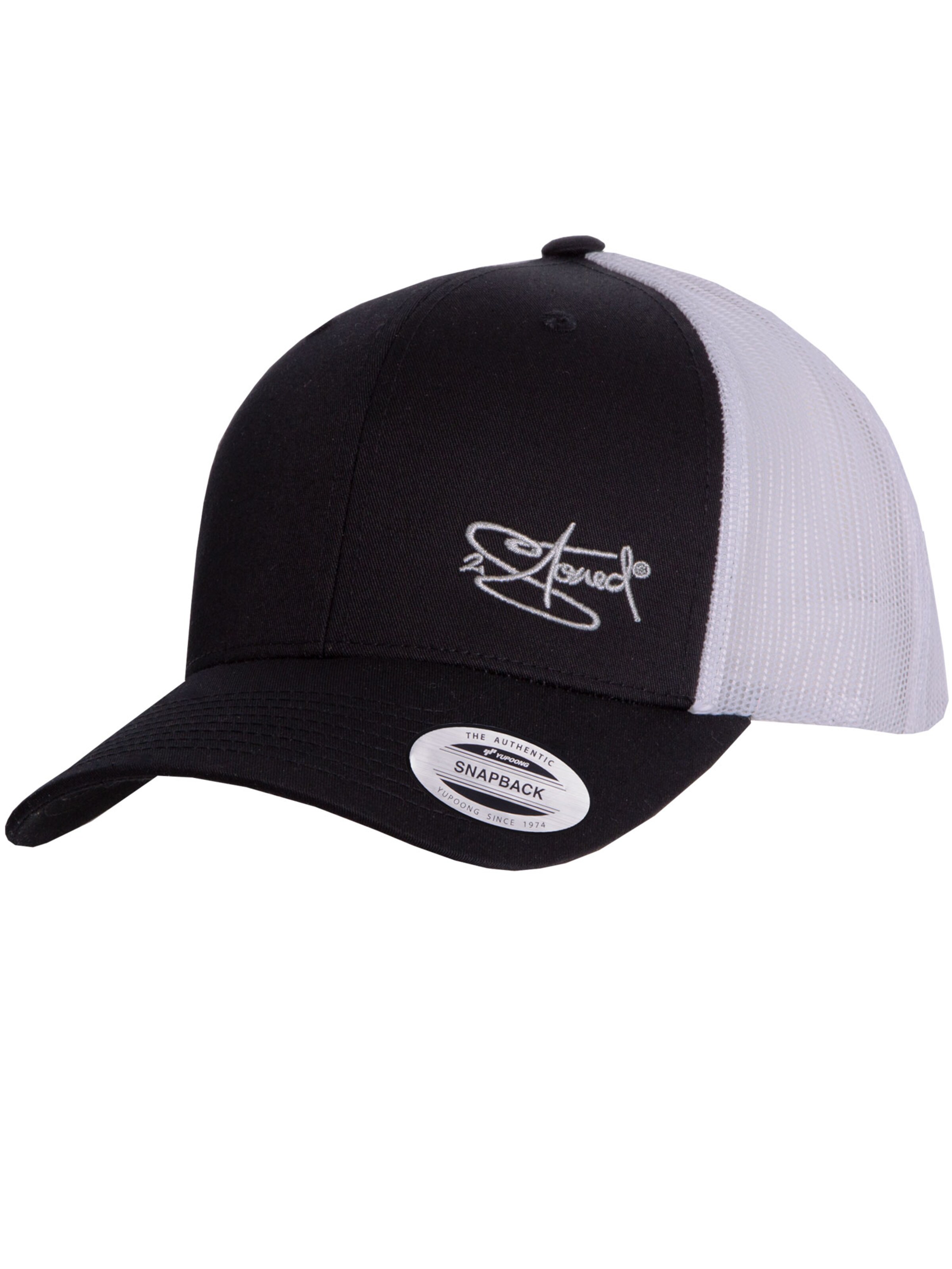 2Stoned Cap 'Flexfit Trucker Retro 2-Tone' in White: front