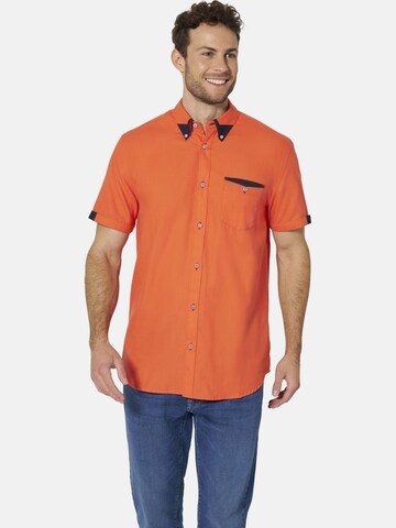 BABISTA Regular fit Button Up Shirt 'Stefzite' in Orange: front