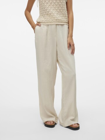 Wide Leg Pantalon à pince 'Linn' VERO MODA en beige : devant