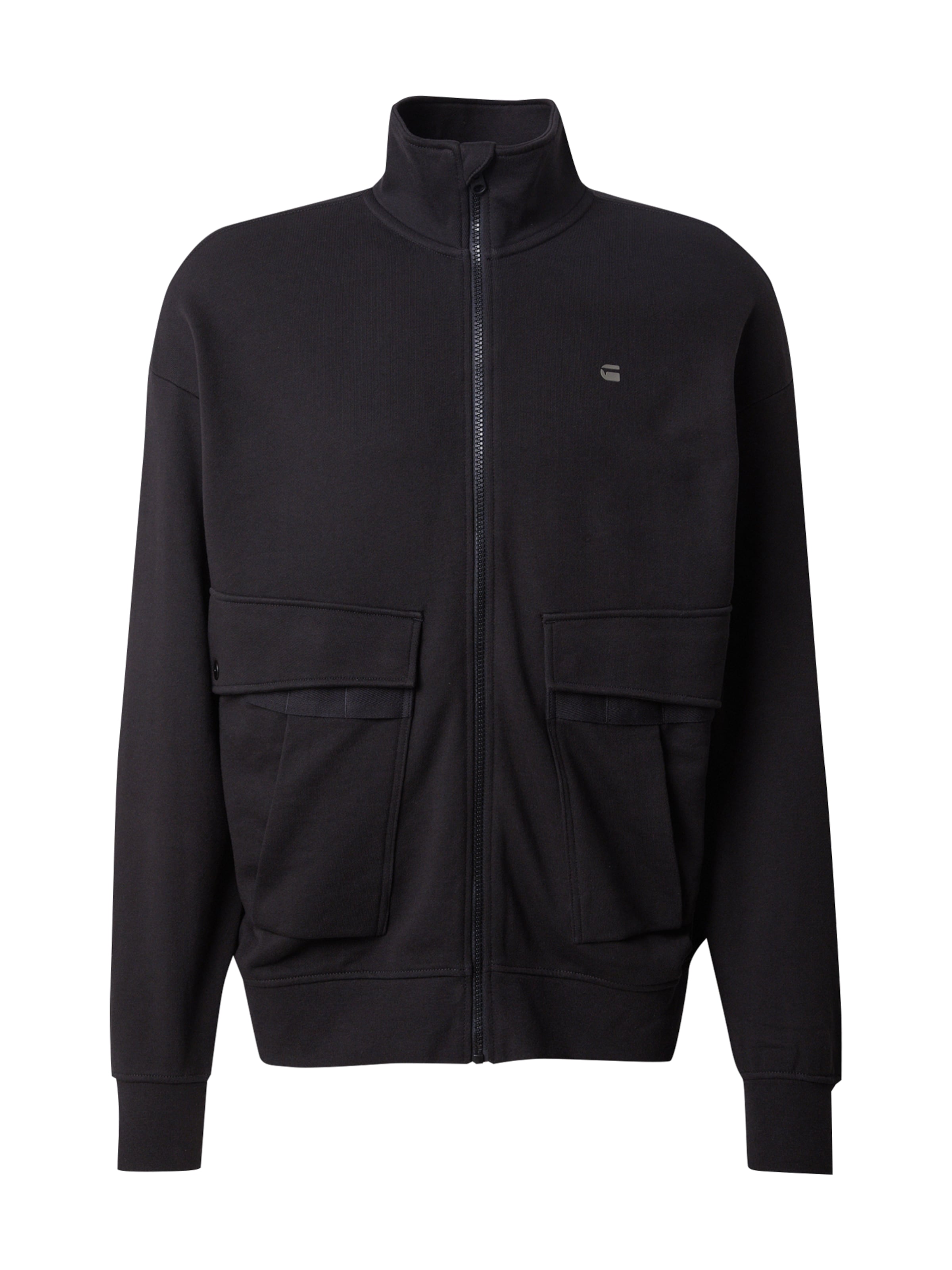 G-STAR Ζακέτα φούτερ σε μαύρο: μπροστά