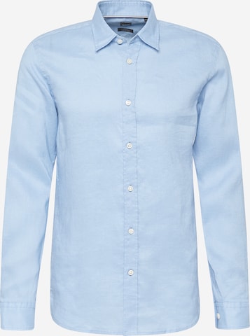 BOSS Black Button Up Shirt 'Roger' in Blue: front