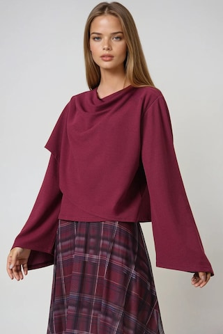 Trend Alaçatı Stili Blus i röd