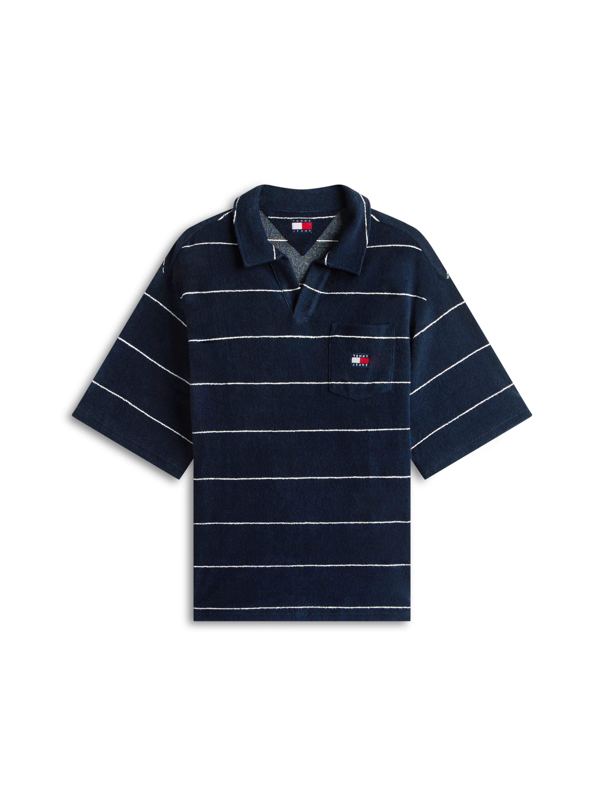 Tommy Jeans Shirt ' ' in S in de kleur Marine / Bloedrood / Wijnrood, Productweergave