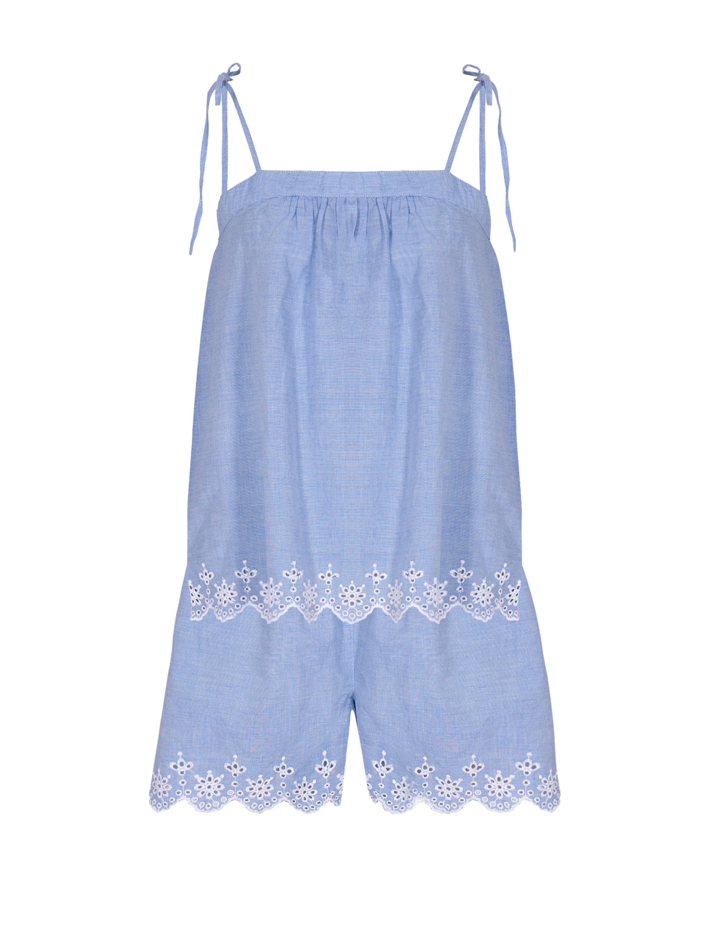 Loungeable Short Pajama Set in Blue: front