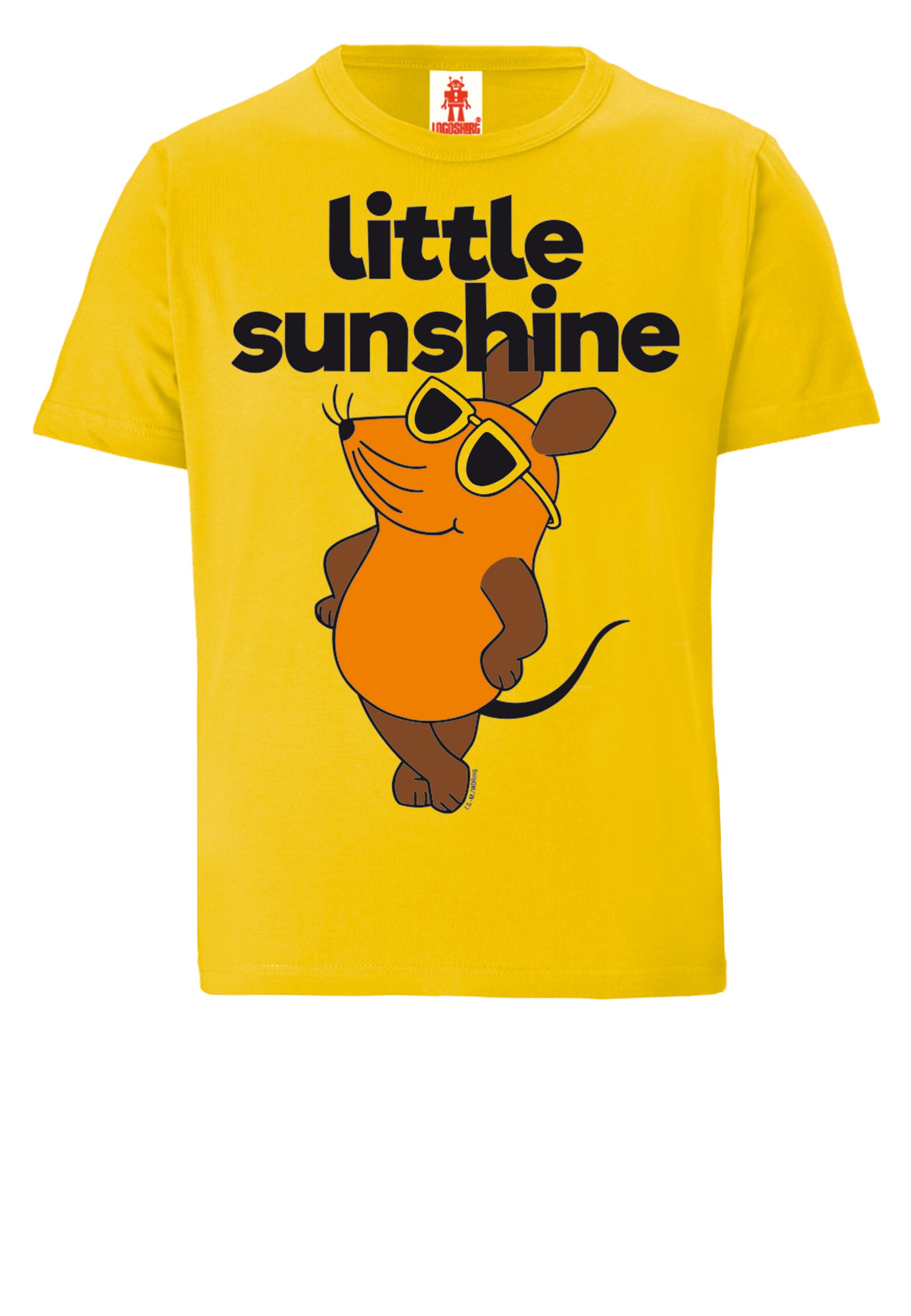 LOGOSHIRT Shirt 'Maus - Little Sunshine' in Yellow: front
