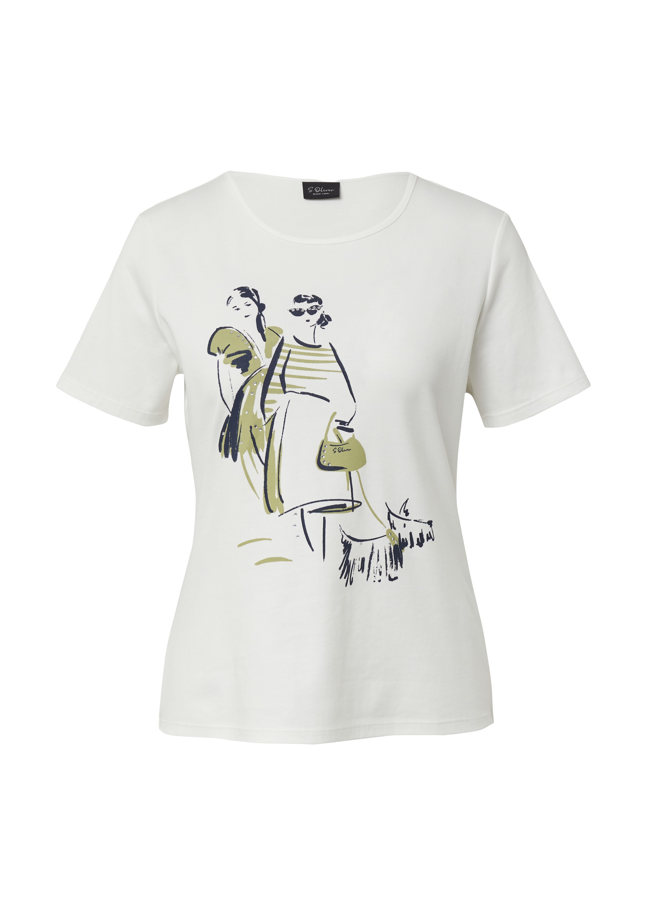 T-shirt s.Oliver BLACK LABEL en beige : devant