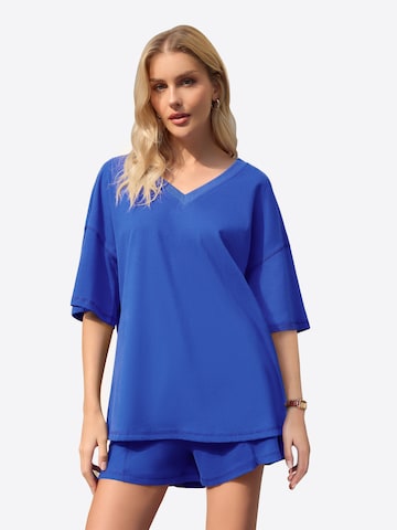 Imily Bela Set: T-Shirt und Shorts in Blau: Vorderseite