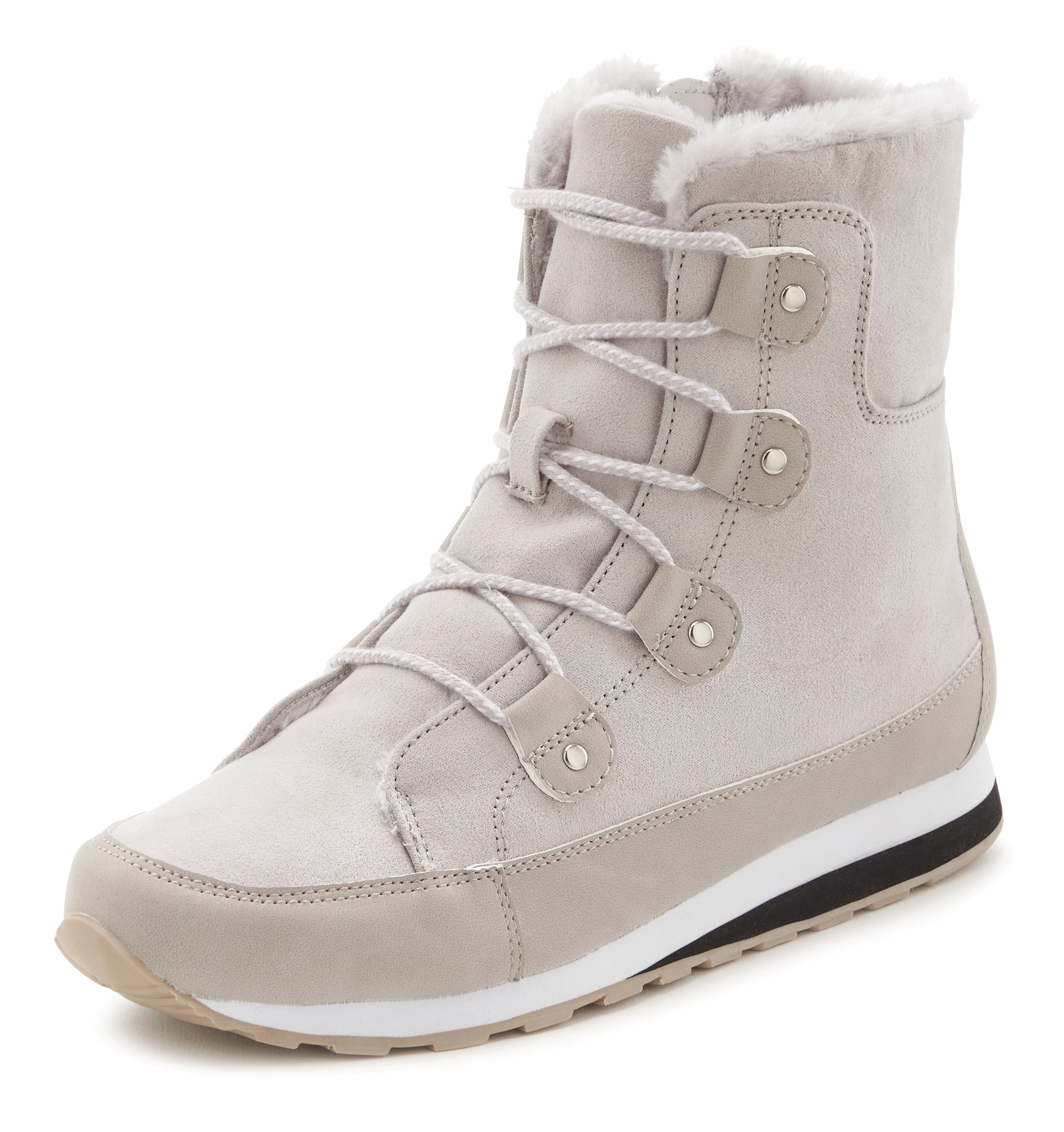 VIVANCE Lace-Up Boots in Grey: front