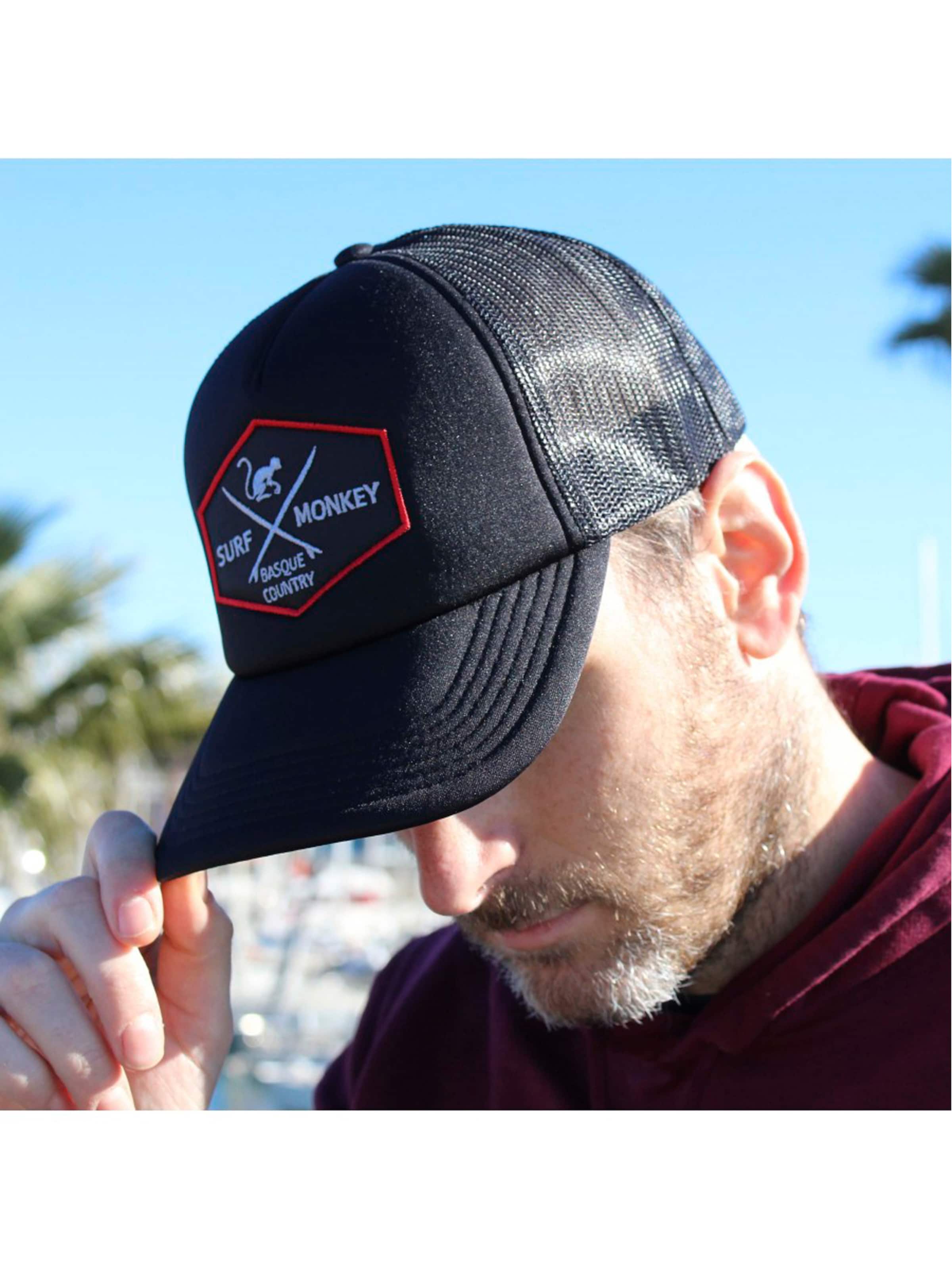 Surf Monkey Athletic Cap in Black