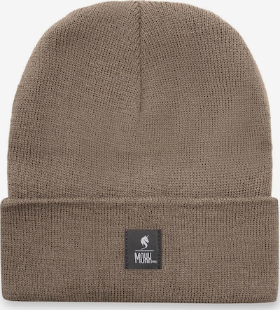 Megzta kepurė iš Moxx Paris, spalva – šviesiai ruda / juoda / balta, Prekių apžvalga