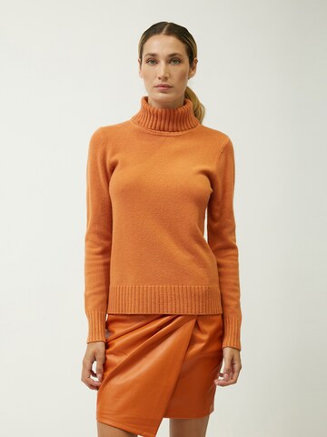 Pull-over Influencer en orange : devant