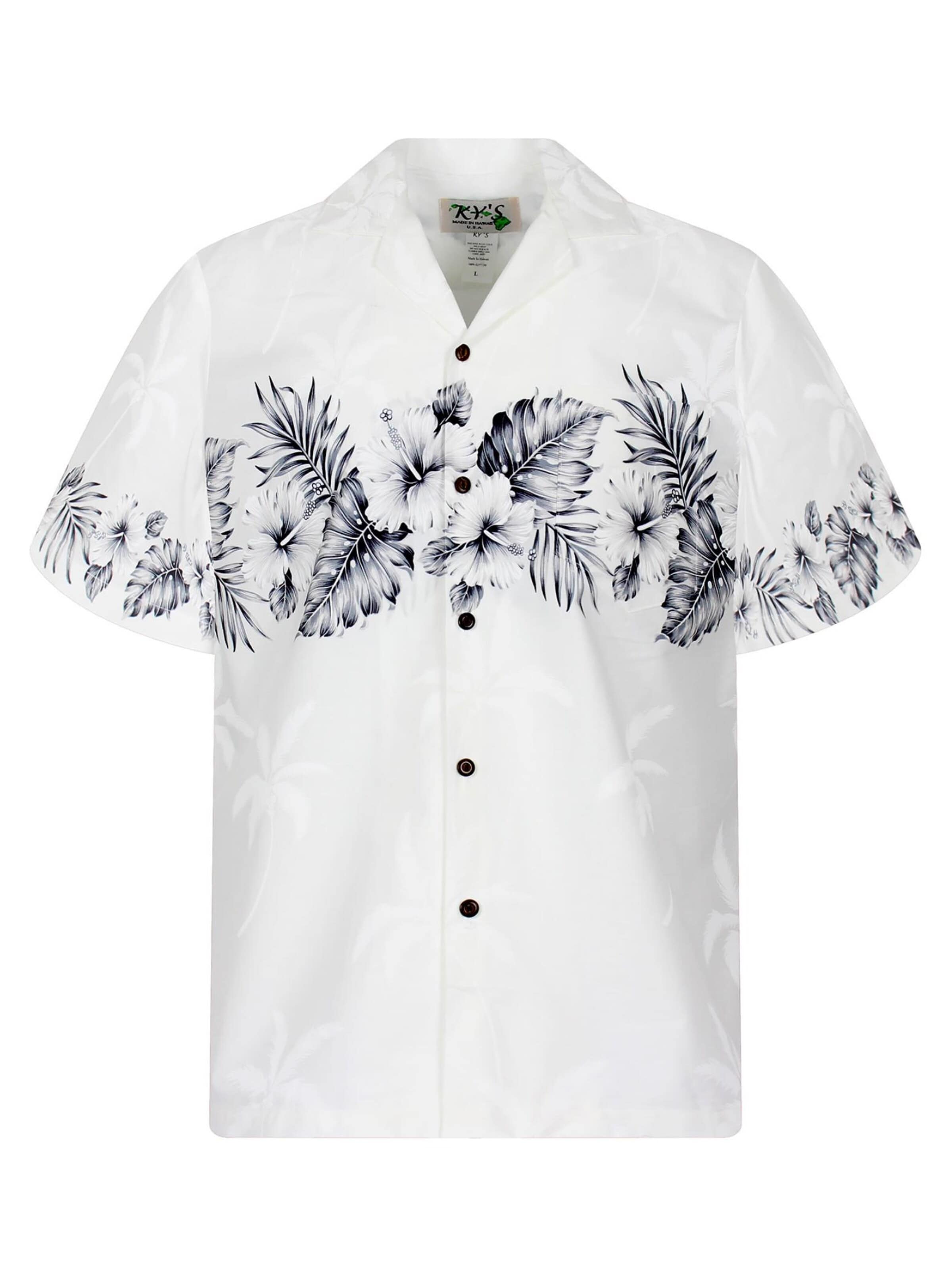 Camicia 'Hibiskus Brustdruck' di KY's in grigio: frontale