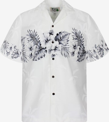 Camicia 'Hibiskus Brustdruck' di KY's in grigio: frontale