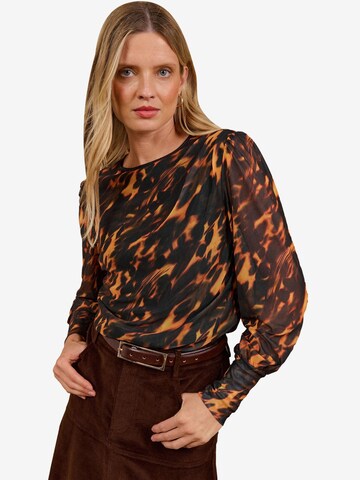 Camicia da donna di love & roses in marrone: frontale