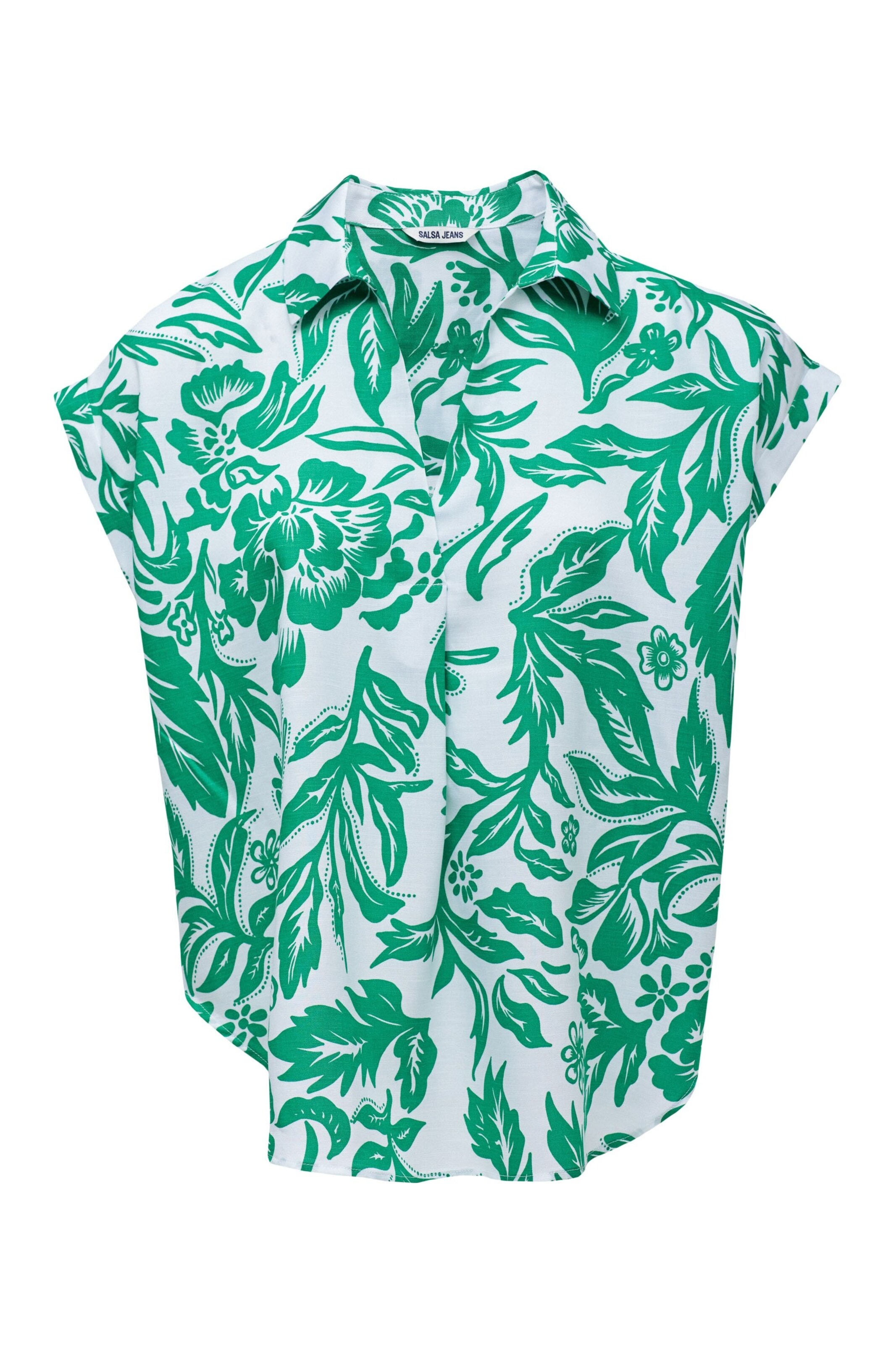 Salsa Jeans Blouse in Groen: voorkant