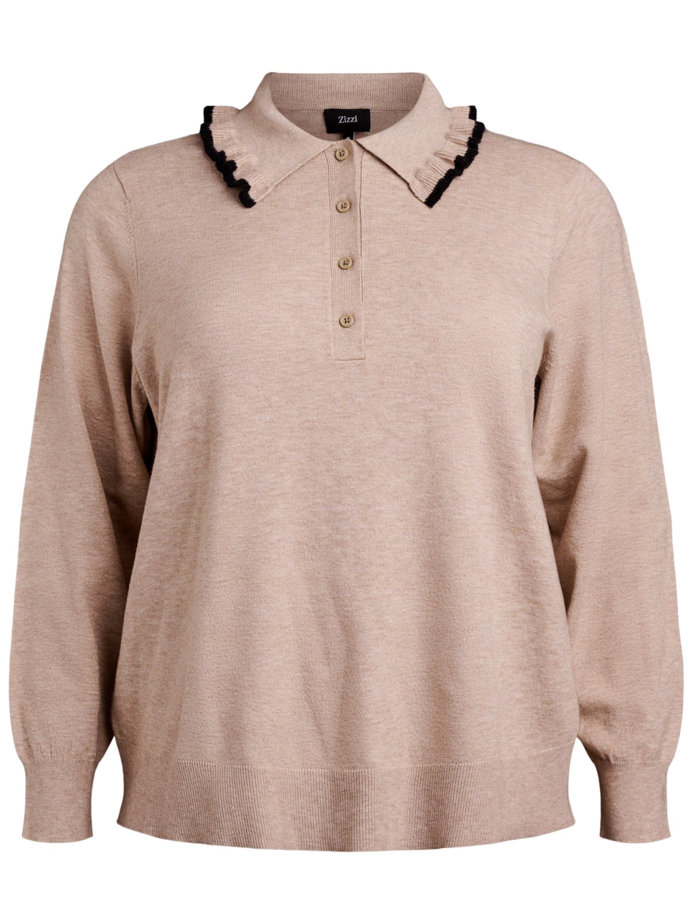 Pull-over 'MELLA' Zizzi en beige : devant