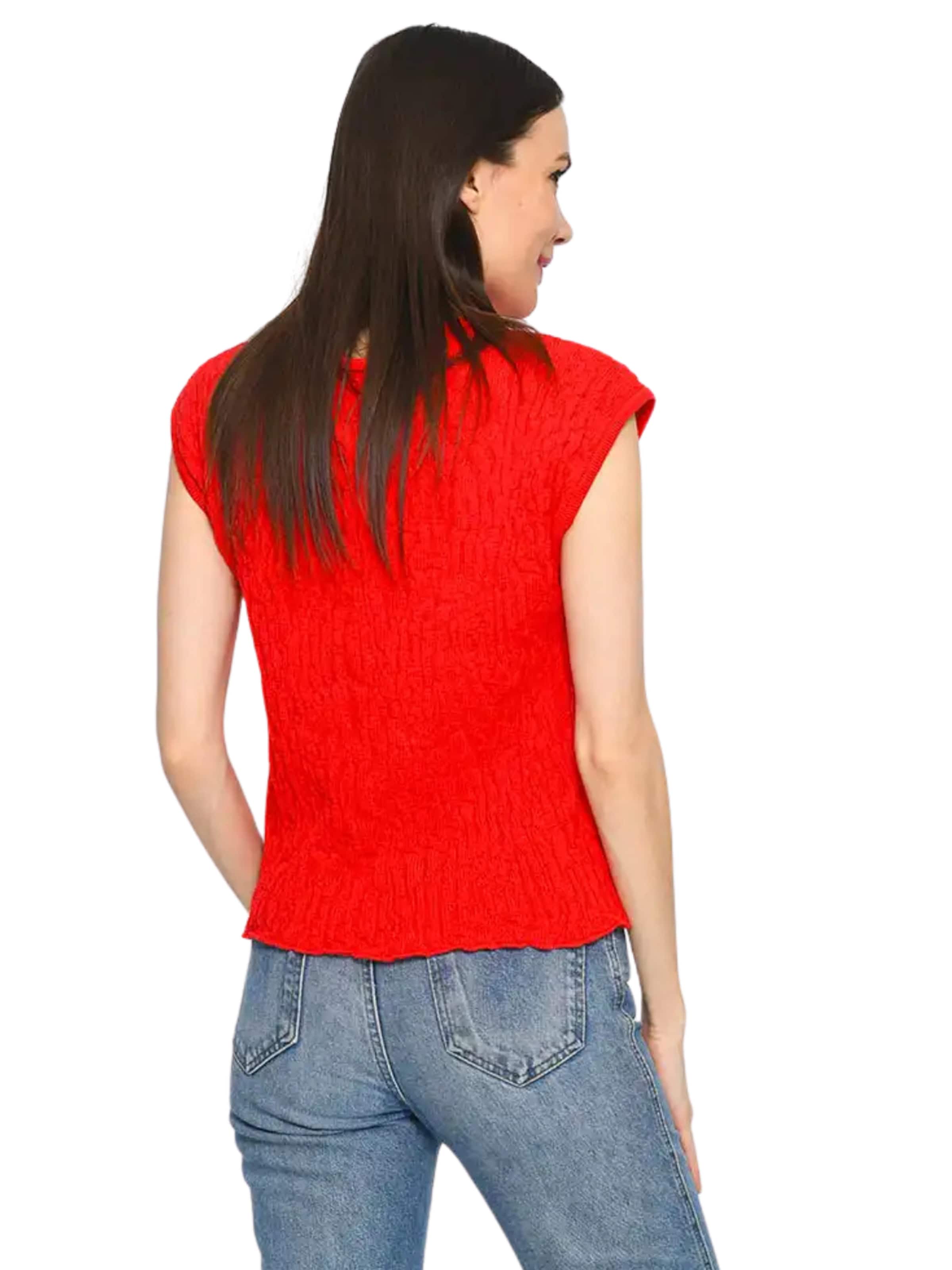 Süel knitwear Sticktop 'Wrinkled Texture'‌‌‌‌ in Rot