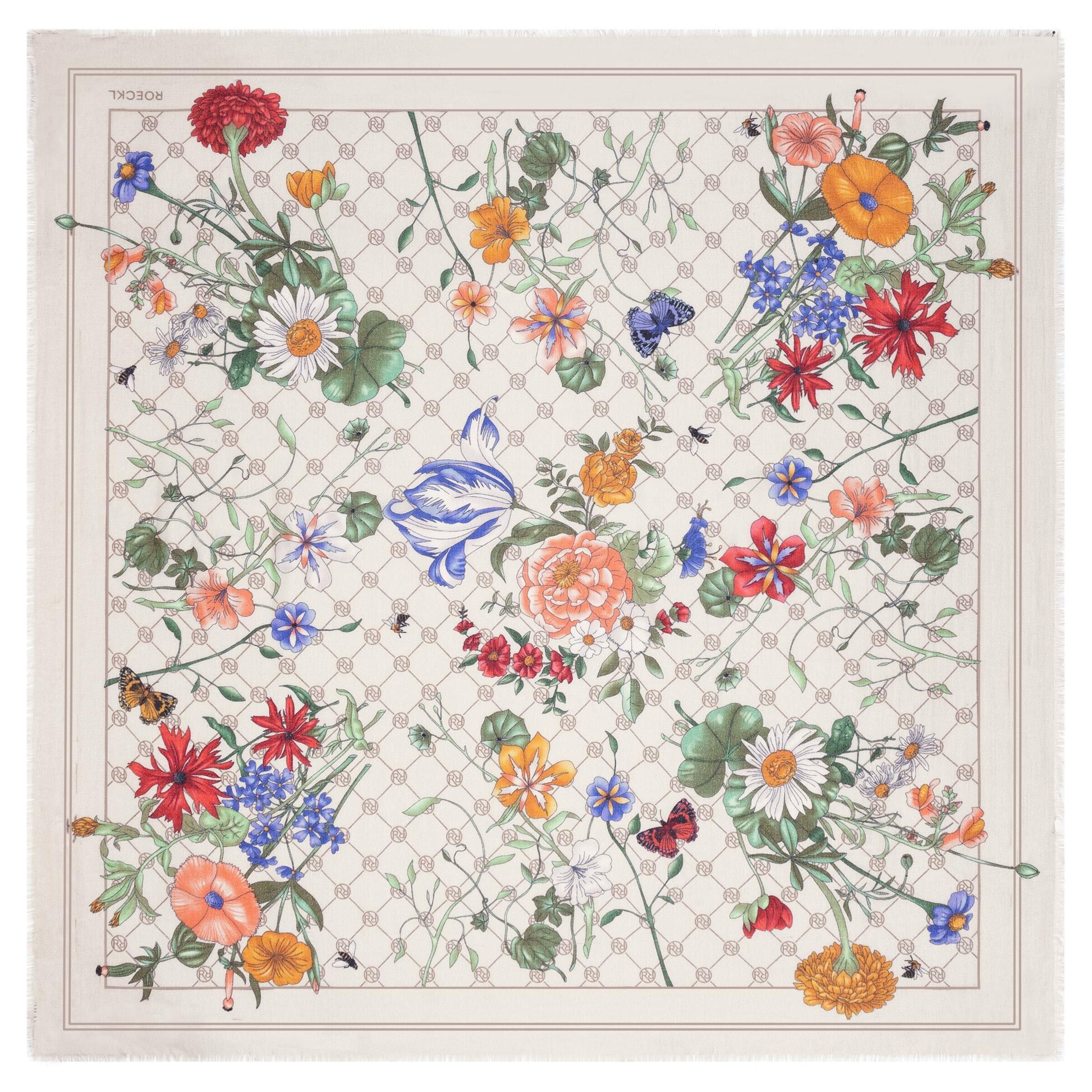 Roeckl Shawl &#x27;GLOWING BOUQUET&#x27; in Beige: front