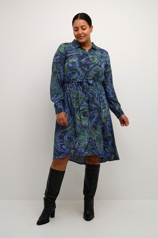 KAFFE CURVE Shirt Dress 'Fina' in Blue