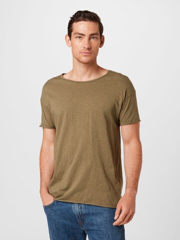 Nudie Jeans Co Shirt 'Roger Slub' in Groen: voorkant