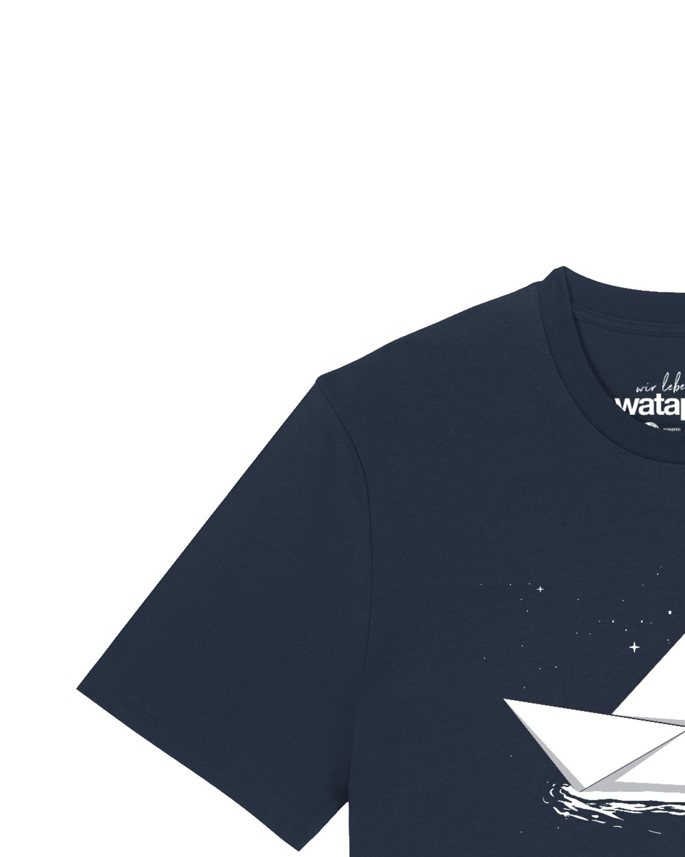 T-Shirt 'Astronaut in paper boat' Watapparel en bleu