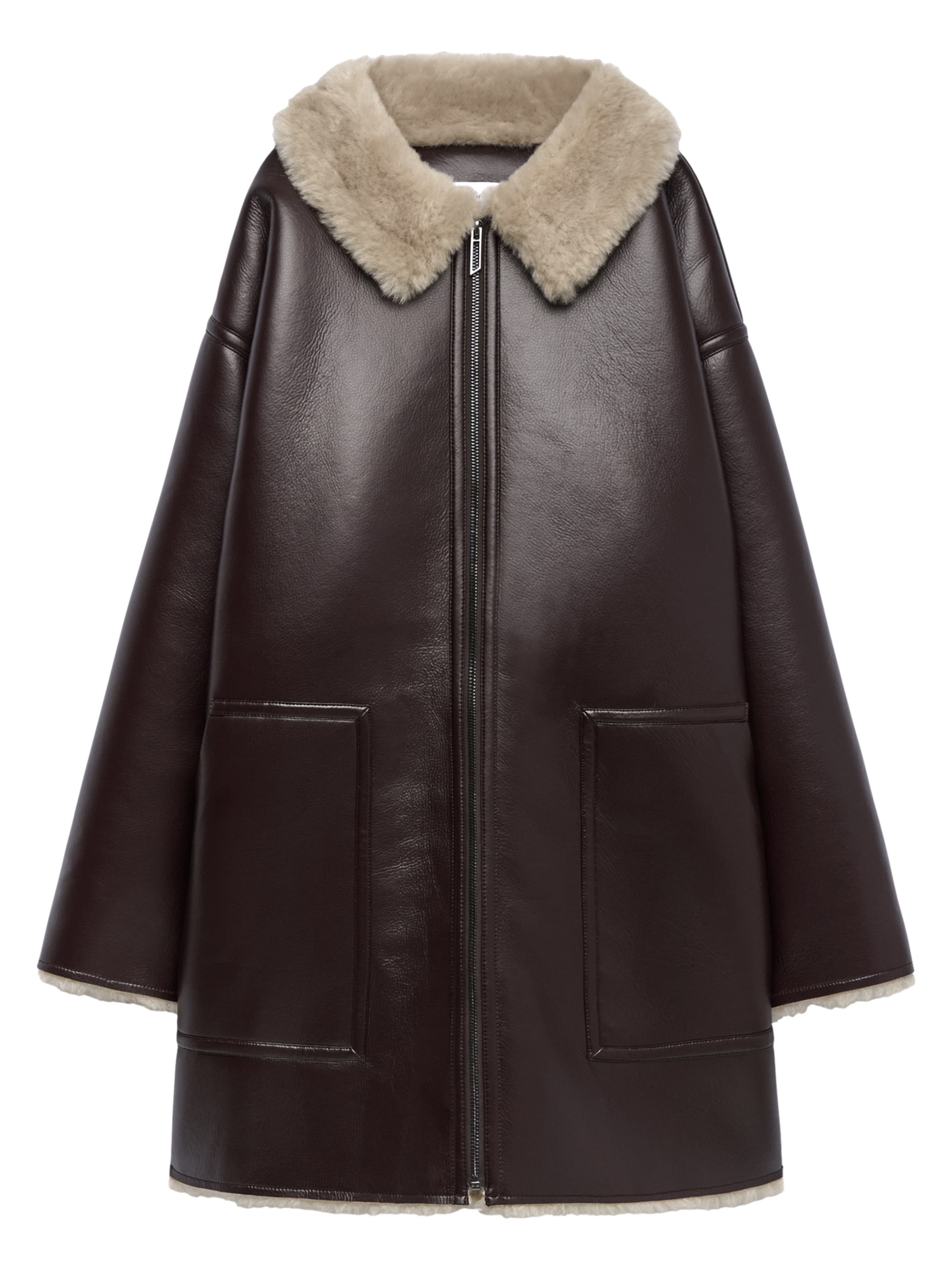 Adolfo Dominguez Between-seasons coat in Brown: front