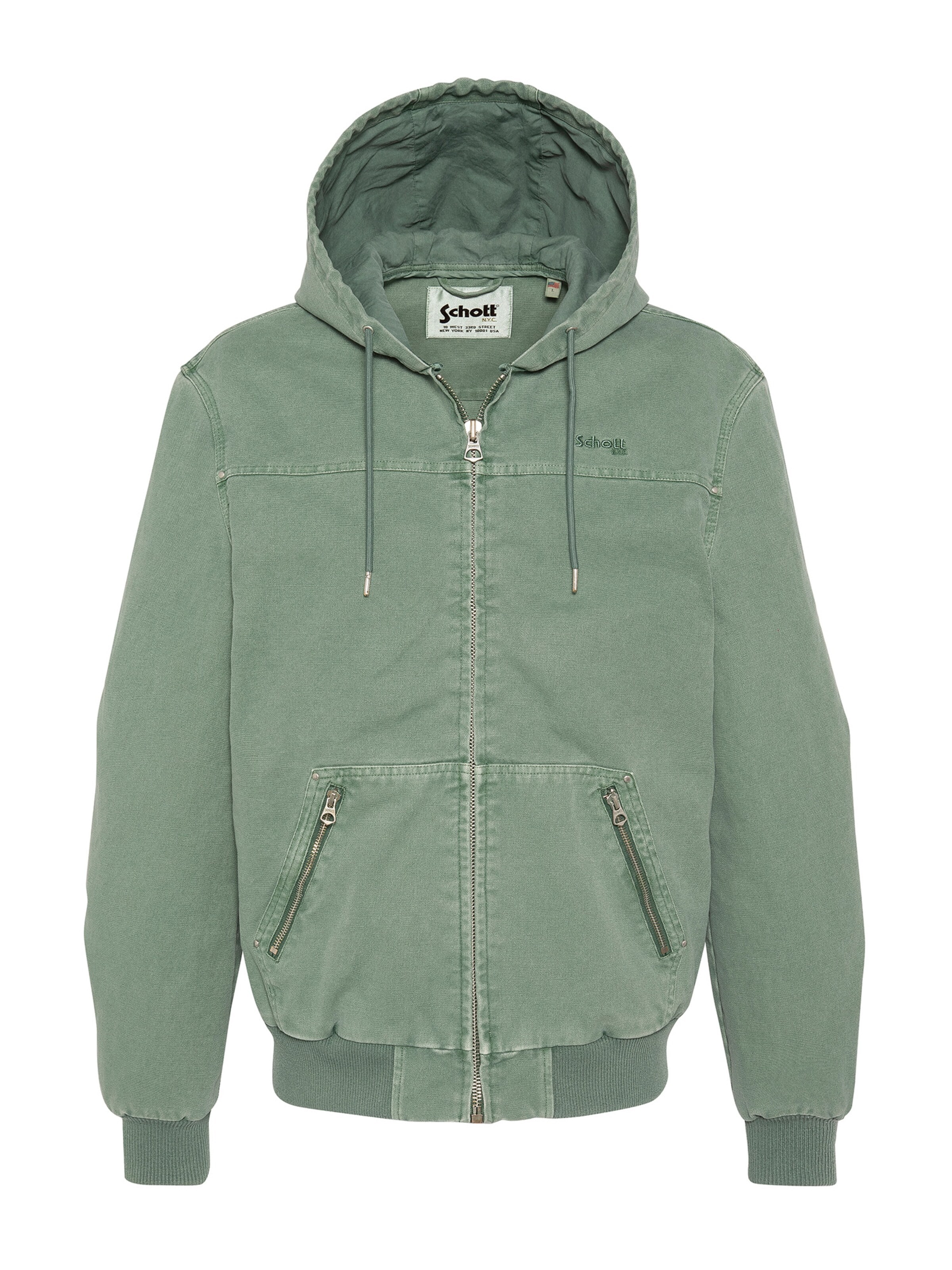 Manteau mi-saison Schott NYC en vert : devant