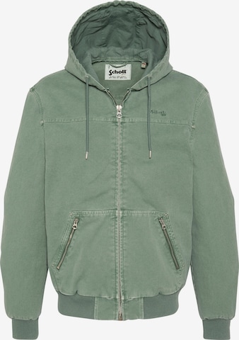 Manteau mi-saison Schott NYC en vert : devant